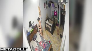 Old English brunette wife receives oral sex hidden IP camera
