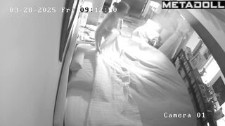 Perverse Romanian brunette teacher changes her wet and dirty panties at home