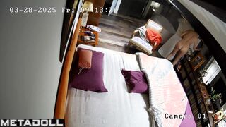Perverse Romanian brunette teacher changes her wet and dirty panties at home