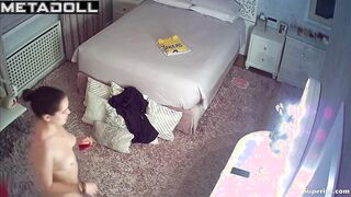 Beautiful British girl naked in her room