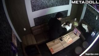 Korean drunk couple groping each other