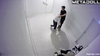 Nerdy Korean couple groping each other