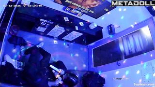 Korean college couple at a karaoke
