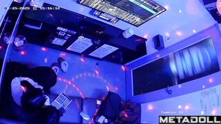 Korean college couple at a karaoke