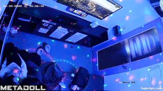 Korean college couple at a karaoke