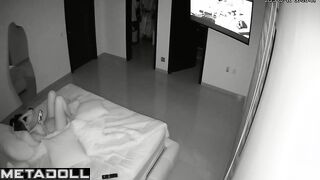 Busty teen girl masturbates watching porn