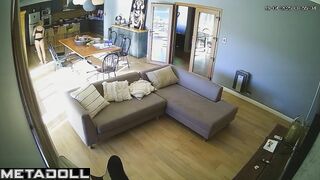 Naughty naked Romanian blonde fancy girl gets dressed before masturbating