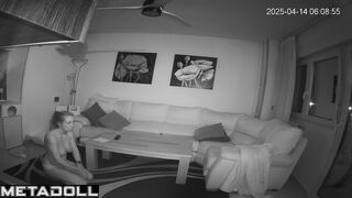 Lesbian Ukrainian blonde wife changes her clothes alone