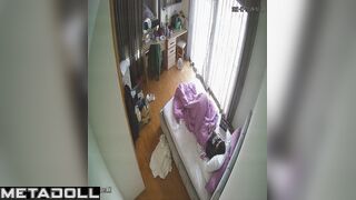 Single brunette babysitter has multiple orgasms voyeur IP cam