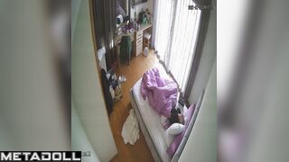 Single brunette babysitter has multiple orgasms voyeur IP cam