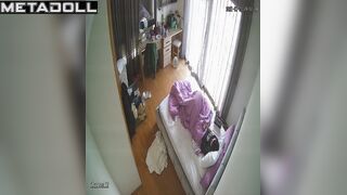 Single brunette babysitter has multiple orgasms voyeur IP cam