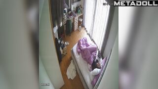 Single brunette babysitter has multiple orgasms voyeur IP cam