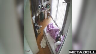 Single brunette babysitter has multiple orgasms voyeur IP cam