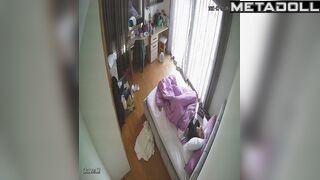 Single brunette babysitter has multiple orgasms voyeur IP cam