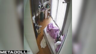 Single brunette babysitter has multiple orgasms voyeur IP cam