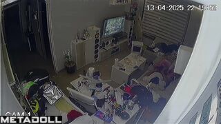 Young lovers fuck before going to sleep real spy cam