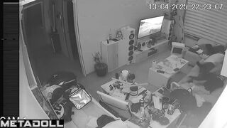 Young lovers fuck before going to sleep real spy cam