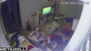 Young lovers fuck before going to sleep real spy cam