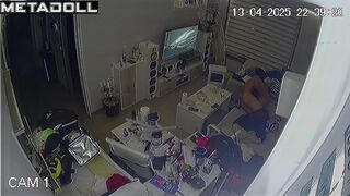 Young lovers fuck before going to sleep real spy cam