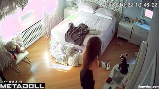 British girl in panties watches porn
