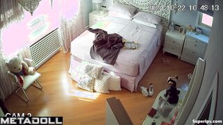 British girl in panties watches porn
