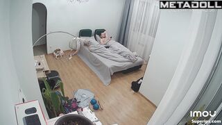 Ukrainian couple naked in their bedroom