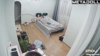 Ukrainian couple naked in their bedroom