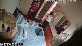 Petite Latina girl quickly changes clothes
