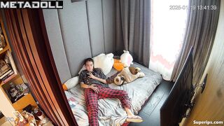 Ukrainian college girl masturbates slowly
