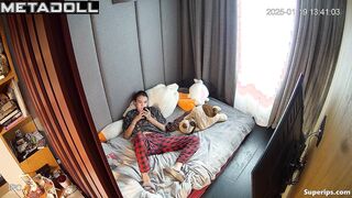 Ukrainian college girl masturbates slowly