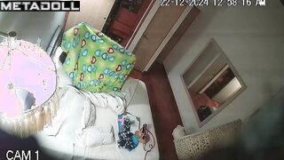 Petite Latina girl masturbates in a strange way