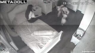 French teen couple fucks in their bed