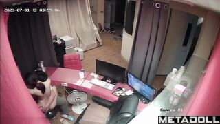 Young Korean couple fucks in an office