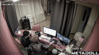 Young Korean couple fucks in an office