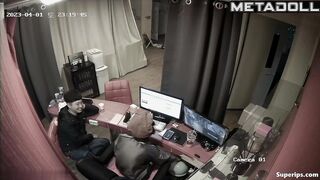 Young Korean couple fucks in an office