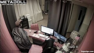 Young Korean couple fucks in an office