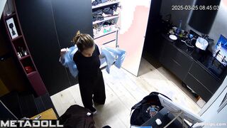 Cute Ukrainian teen girl changes clothes