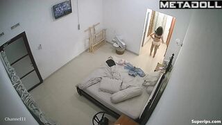 Mature Asian wife changes clothes