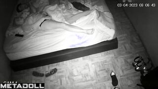 Horny blonde masturbating after passionate sex with her boy