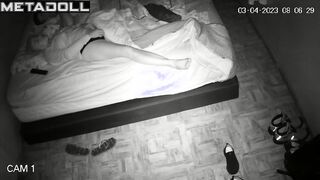 Horny blonde masturbating after passionate sex with her boy