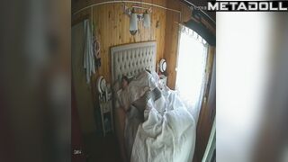Ordinary morning sex under the blanket, spouses routine