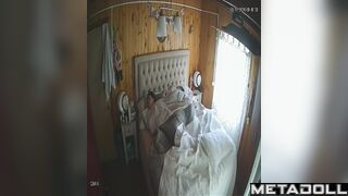 Ordinary morning sex under the blanket, spouses routine