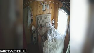 Ordinary morning sex under the blanket, spouses routine
