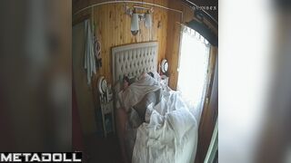 Ordinary morning sex under the blanket, spouses routine