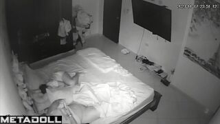 Lazy fat bitch masturbating & watching porn while her relative is sleeping