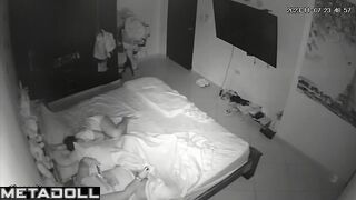 Lazy fat bitch masturbating & watching porn while her relative is sleeping