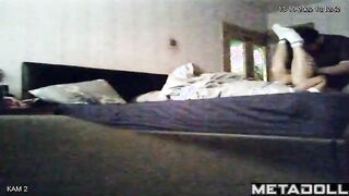 Couple having fun in roadside hotel, cool morning video
