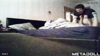 Couple having fun in roadside hotel, cool morning video