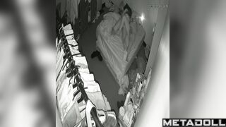 Long-haired woman enjoying his presence in her bed
