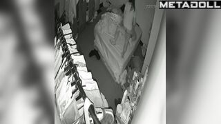Long-haired woman enjoying his presence in her bed